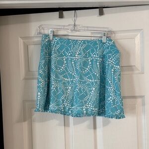 Chic Teal and White Women's Mini Sports Skirt